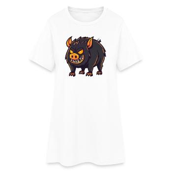 Wild Boar Pig Halloween Funny - Women’s T-Shirt Dress - white - Front