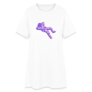 Astronaute Vaporwave en violet et rose - Robe T-shirt Femme - blanc - Devant