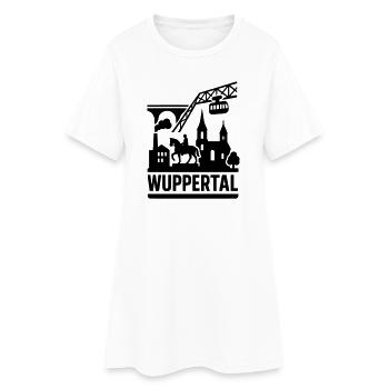 wuppertal silhouette - Frauen T-Shirt-Kleid - Weiß - Vorne