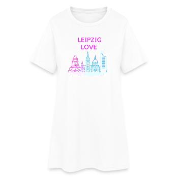 Leipzig Love Skyline Silhouette City Stadt - Women’s T-Shirt Dress - white - Front