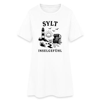 Sensation de l’île de Sylt - Robe T-shirt Femme - blanc - Devant