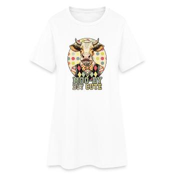 Moo-Dy But Cute Kuh - Frauen T-Shirt-Kleid - Weiß - Vorne