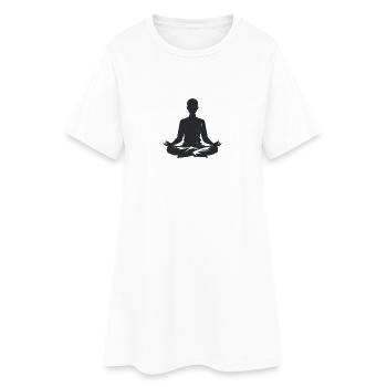 Méditation - Logo Cool Silhouette - Robe T-shirt Femme - blanc - Devant
