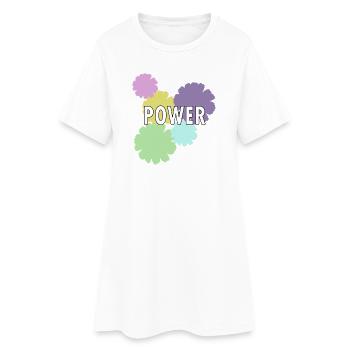 Mama Flower Power - Women’s T-Shirt Dress - white - Front