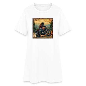 Tapestry Biker Landscape - Women’s T-Shirt Dress - white - Front