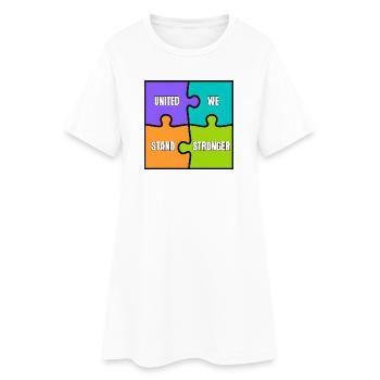 UNITED WE STAND STRONGER - Robe T-shirt Femme - blanc - Devant