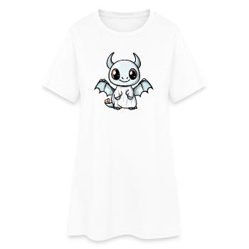 Drache Halloween Geist - Frauen T-Shirt-Kleid - Weiß - Vorne