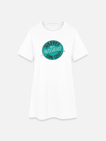 Schlimmer als es aussieht, Long Covid - Frauen T-Shirt-Kleid - Weiß