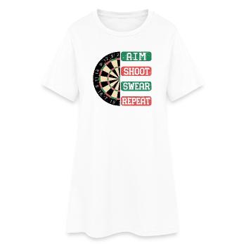 Aim Shoot Wear Repeat Dartboard Style - Frauen T-Shirt-Kleid - Weiß - Vorne