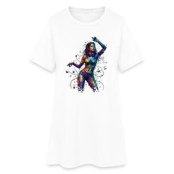 Vibe Motion - Robe T-shirt Femme - blanc - Devant