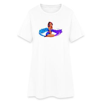 Music_is_My_Life - Robe T-shirt Femme - blanc - Devant