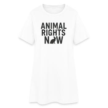 Animal Rights Now Déclaration Typographie - Robe T-shirt Femme - blanc - Devant