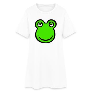 Frog Toad Smiles Funny Comic Happy Cool - Women’s T-Shirt Dress - white - Front