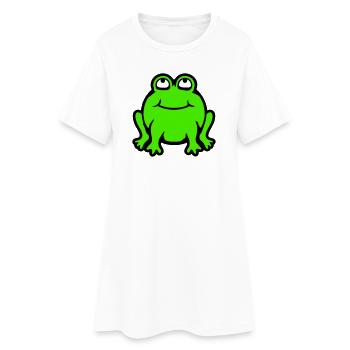 Frog toad smiles funny looks up - Women’s T-Shirt Dress - white - Front