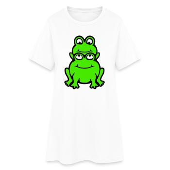 Frog Child Family Dad Mom Piggyback Father's Day - Women’s T-Shirt Dress - white - Front