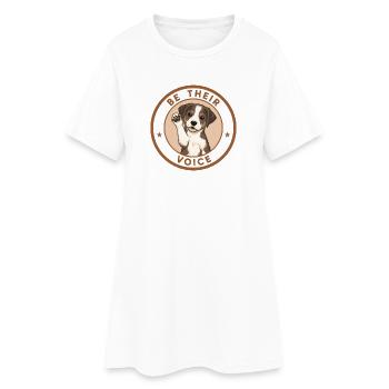 Dessin animé de chien mignon Soyez leur voix - Robe T-shirt Femme - blanc - Devant