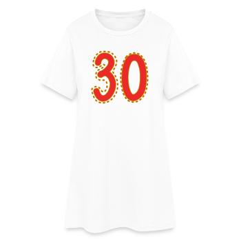 30. 30 YEARS. 30th ANNIVERSARY. 30 YEARS ANNIVERSARY. - Women’s T-Shirt Dress - white - Front