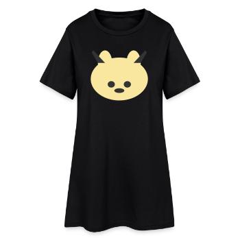 Horned Bear Cuddly Icon - Women’s T-Shirt Dress - black - Front