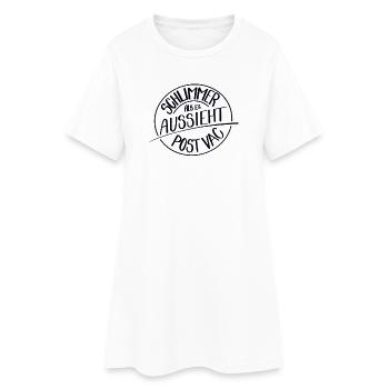Schlimmer als es aussieht, Post Vac - Frauen T-Shirt-Kleid - Weiß - Vorne