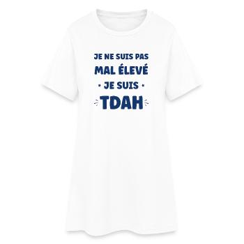 ADHS-Slogan nicht schlecht - Frauen T-Shirt-Kleid - Weiß - Vorne