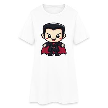 Vampire Halloween Bande dessinée mignonne - Robe T-shirt Femme - blanc - Devant