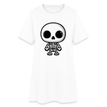 Skelett Halloween Comic - Frauen T-Shirt-Kleid - Weiß - Vorne
