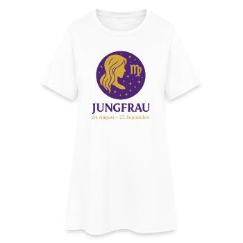 Sternzeichen Jungfrau - Frauen T-Shirt-Kleid - Weiß - Vorne
