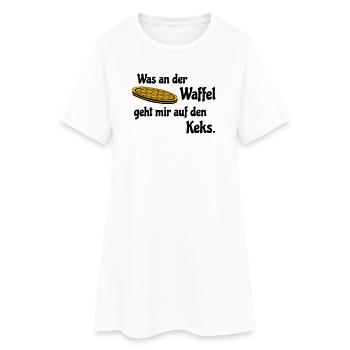 Gaufre sur biscuit - Robe T-shirt Femme - blanc - Devant