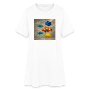 Poisson flottant - Robe T-shirt Femme - blanc - Devant