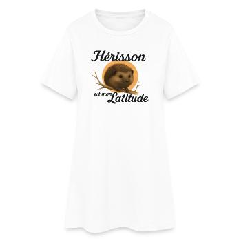 Hérisson en Latitude - Robe T-shirt Femme - blanc - Devant