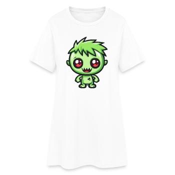 Zombie Halloween Bande dessinée effrayante - Robe T-shirt Femme - blanc - Devant
