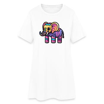Éléphant Halloween Zombie - Robe T-shirt Femme - blanc - Devant