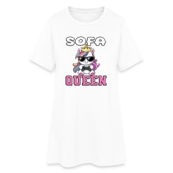 Einhorn - sofa queen zocken - Frauen T-Shirt-Kleid - Weiß - Vorne
