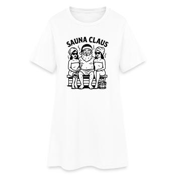 Sauna Weihnachten Santa Claus - Frauen T-Shirt-Kleid - Weiß - Vorne