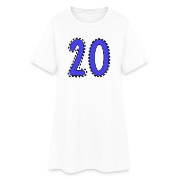 20. 20e ANNIVERSAIRE. ANNIVERSAIRE 20 ANS. 20 ANS. - Robe T-shirt Femme - blanc - Devant