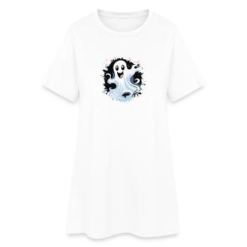 Cheerful Ghost Splash - Women’s T-Shirt Dress - white - Front