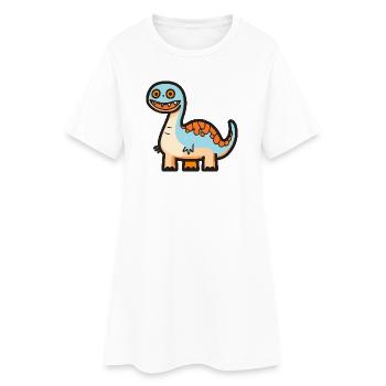 Dinosaurier brontosaurus Halloween Lustig - Frauen T-Shirt-Kleid - Weiß - Vorne