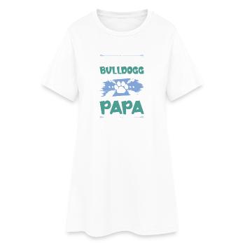 Bouledogue Chiens Papa - Robe T-shirt Femme - blanc - Devant