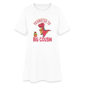 Promu au rang de grand-cousin-T-Rex Dinosaure - Robe T-shirt Femme - blanc - Devant