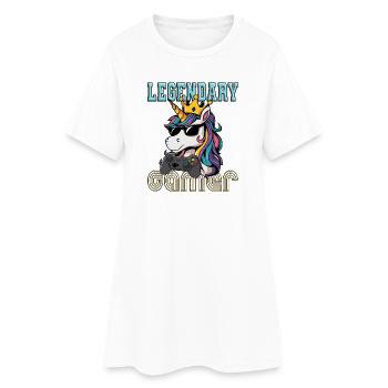 Joueur légendaire - Unicorn Gaming - Robe T-shirt Femme - blanc - Devant