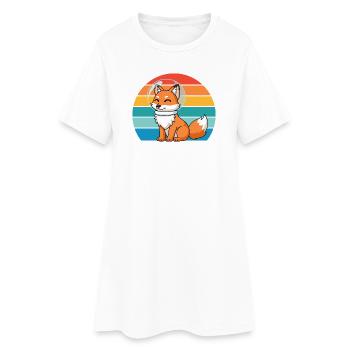 Astronauts Retro Predator Red Fox Fox Lover - Women’s T-Shirt Dress - white - Front