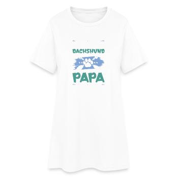 teckel teckel chiens papa - Robe T-shirt Femme - blanc - Devant