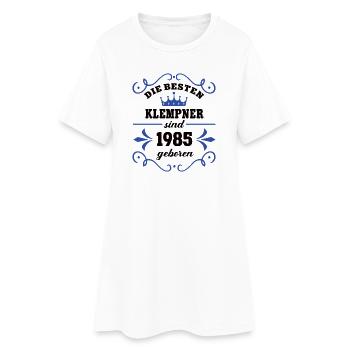 Plombier Anniversaire Vintage 1985 Collègue Né - Robe T-shirt Femme - blanc - Devant
