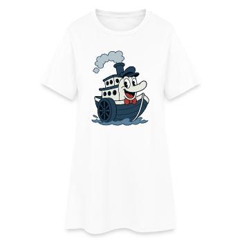Super bateau vintage old bd style - Robe T-shirt Femme - blanc - Devant
