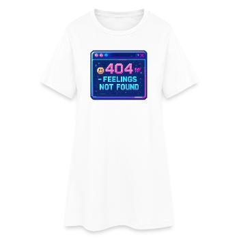 Y2K Retro – 404 Feelings Not Found - Frauen T-Shirt-Kleid - Weiß - Vorne