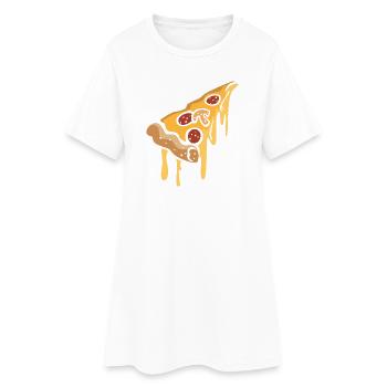 Labbrige Pizza Cartoon Slice - Frauen T-Shirt-Kleid - Weiß - Vorne