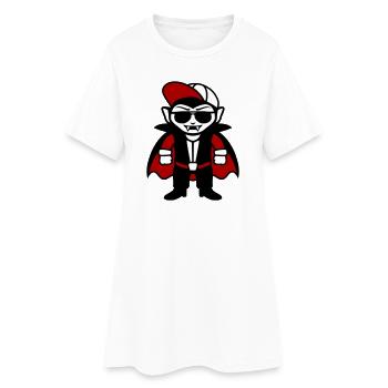 Cool vampire cartoon with sunglasses and cap - Women’s T-Shirt Dress - white - Front