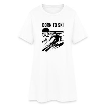 Ski Born To Ski Citation - Robe T-shirt Femme - blanc - Devant