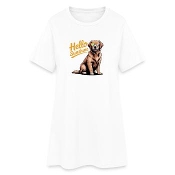 Hello Sunshine - Cool Golden Retriever Logo pour animaux de compagnie - Robe T-shirt Femme - blanc - Devant