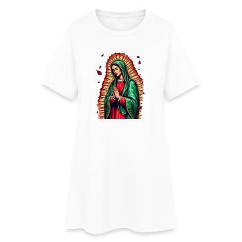 Icône de Marie avec prière de salutation - Robe T-shirt Femme - blanc - Devant